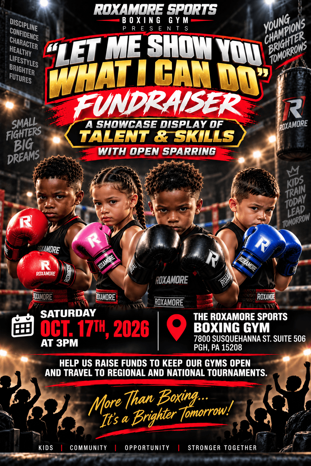 Exterior or interior of Formula A1 Boxing Division in Roxamore Sports