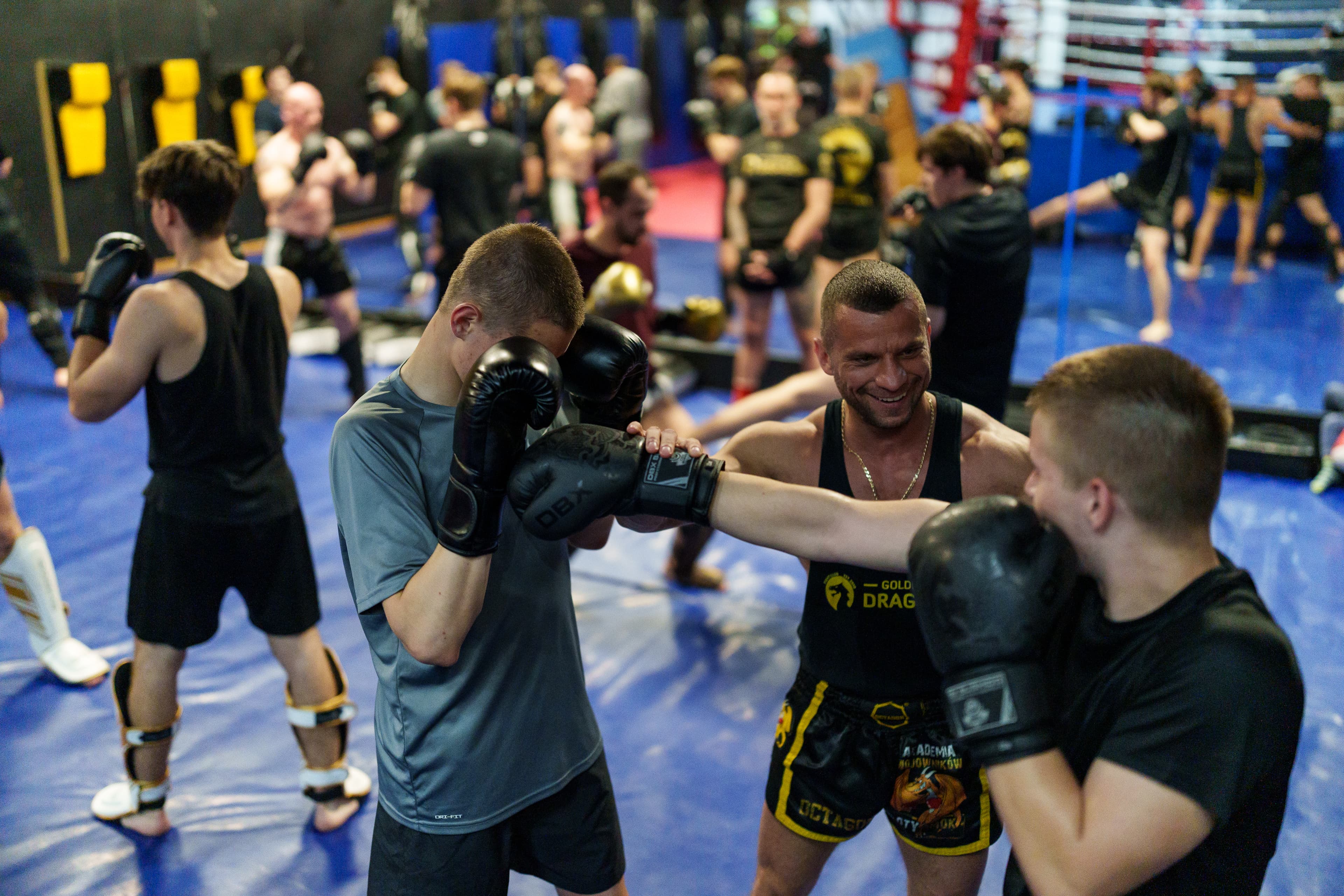 Exterior or interior of Golden Dragon. Szkoła walki muay thai, kick-boxing, K-1. Grabarek M.