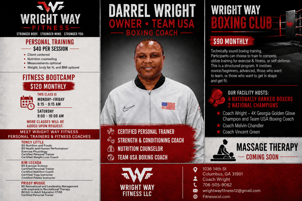 Exterior or interior of Wright Way Fitness & Boxing LLC
